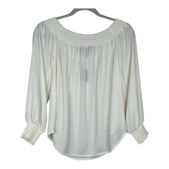 New With Tag Express Off White Long Sleeve Blouse Size S - Picture 5 of 9